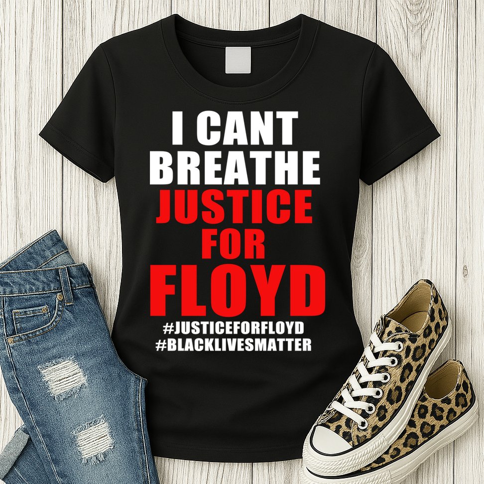 I Can't Breathe Justice For Floyd Womens T-Shirt