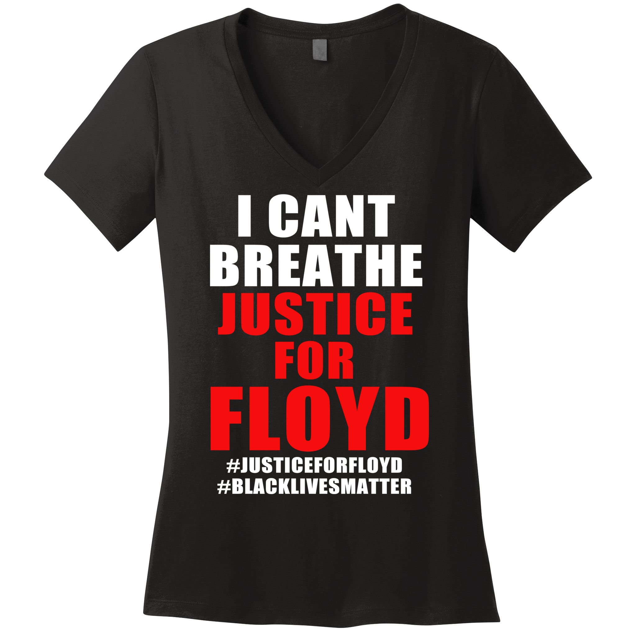 I Can't Breathe Justice For Floyd Women's V-Neck T-Shirt