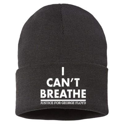 I Can't Breathe Justice For George Floyd Support BLM Sustainable Knit Beanie