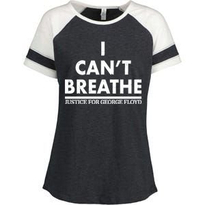 I Can't Breathe Justice For George Floyd Support BLM Enza Ladies Jersey Colorblock Tee