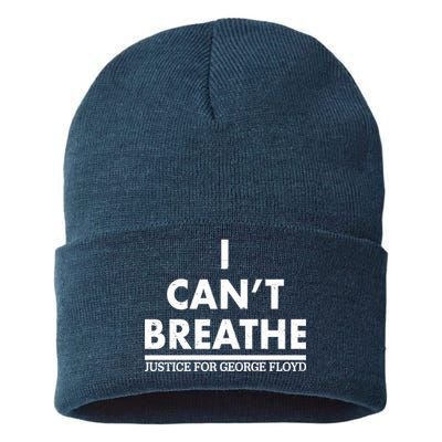 I Can't Breathe Justice For George Floyd Support BLM Sustainable Knit Beanie