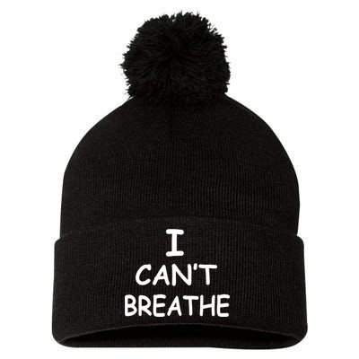 I Can't Breathe Protest Black Lives Matter Message Pom Pom 12in Knit Beanie