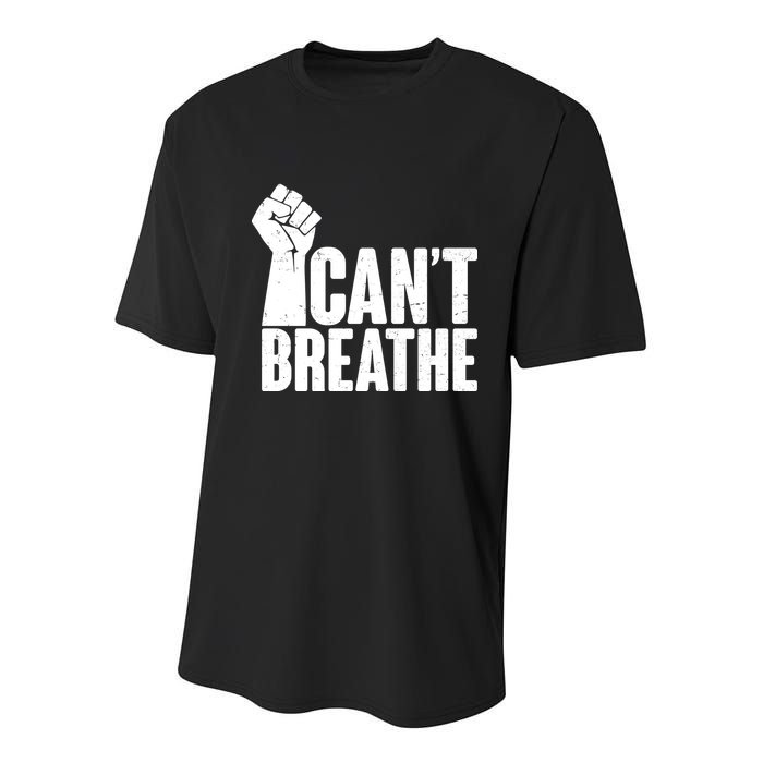 I Can't Breathe Protest Fist George Floyd Youth Performance Sprint T-Shirt