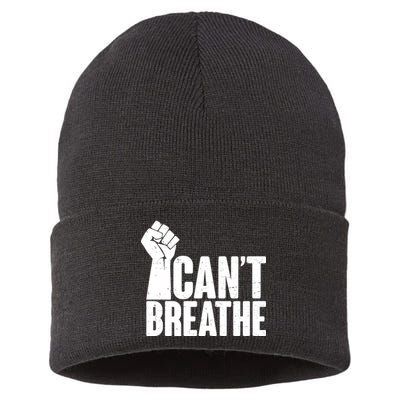I Can't Breathe Protest Fist George Floyd Sustainable Knit Beanie