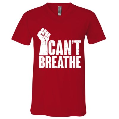I Can't Breathe Protest Fist George Floyd V-Neck T-Shirt