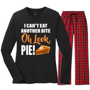 I Can't Eat Another Bite Oh Look PIE! Women's Long Sleeve Flannel Pajama Set 