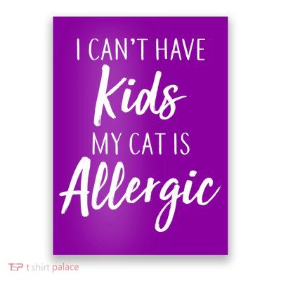 I Can't Have Kids My Cat Is Allergic Poster