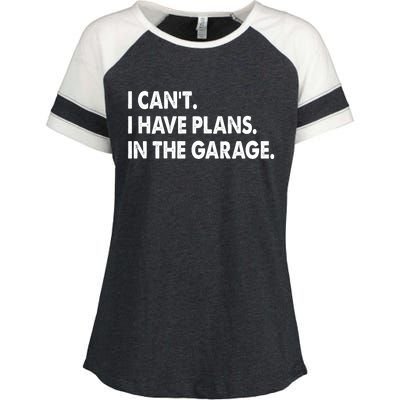 I Can't Have Plans In the Garage Enza Ladies Jersey Colorblock Tee