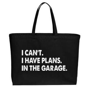 I Can't Have Plans In the Garage Cotton Canvas Jumbo Tote