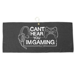 I Can't Hear You I'm Gaming Funny Gamer Large Microfiber Waffle Golf Towel