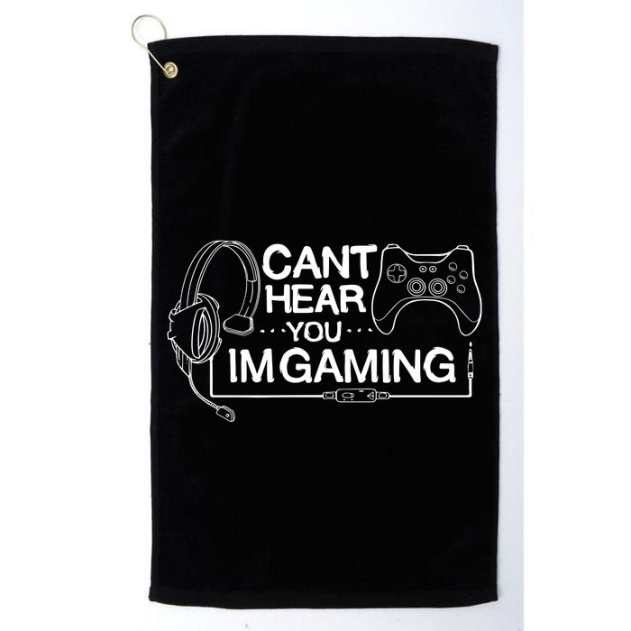 I Can't Hear You I'm Gaming Funny Gamer Golf Towel