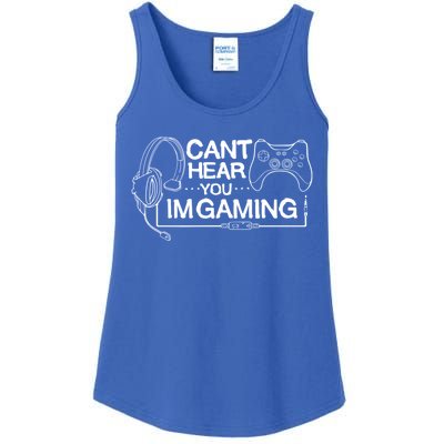 I Can't Hear You I'm Gaming Funny Gamer Ladies Essential Tank