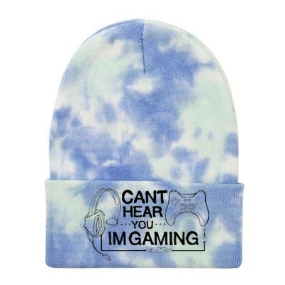 I Can't Hear You I'm Gaming Funny Gamer Tie Dye 12in Knit Beanie