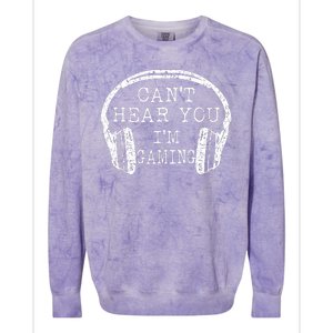 I Can't Hear You I'm Gaming Headphones Gamer Colorblast Crewneck Sweatshirt