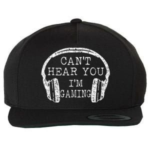 I Can't Hear You I'm Gaming Headphones Gamer Wool Snapback Cap