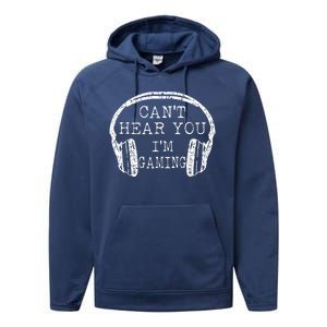 I Can't Hear You I'm Gaming Headphones Gamer Performance Fleece Hoodie