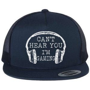 I Can't Hear You I'm Gaming Headphones Gamer Flat Bill Trucker Hat