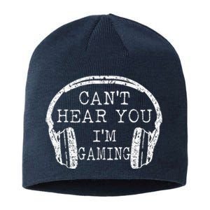 I Can't Hear You I'm Gaming Headphones Gamer Sustainable Beanie