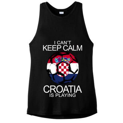 I Can't Keep Calm Croatia Is Playing Ladies PosiCharge Tri-Blend Wicking Tank