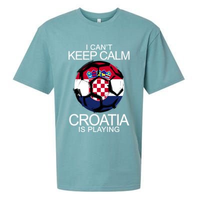 I Can't Keep Calm Croatia Is Playing Sueded Cloud Jersey T-Shirt