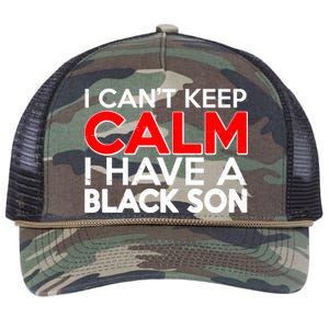 I Can't Keep Calm I Have A Black Son Retro Rope Trucker Hat Cap