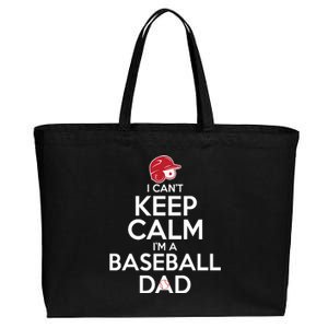 I Can't Keep Calm I'm A Baseball Dad Cotton Canvas Jumbo Tote