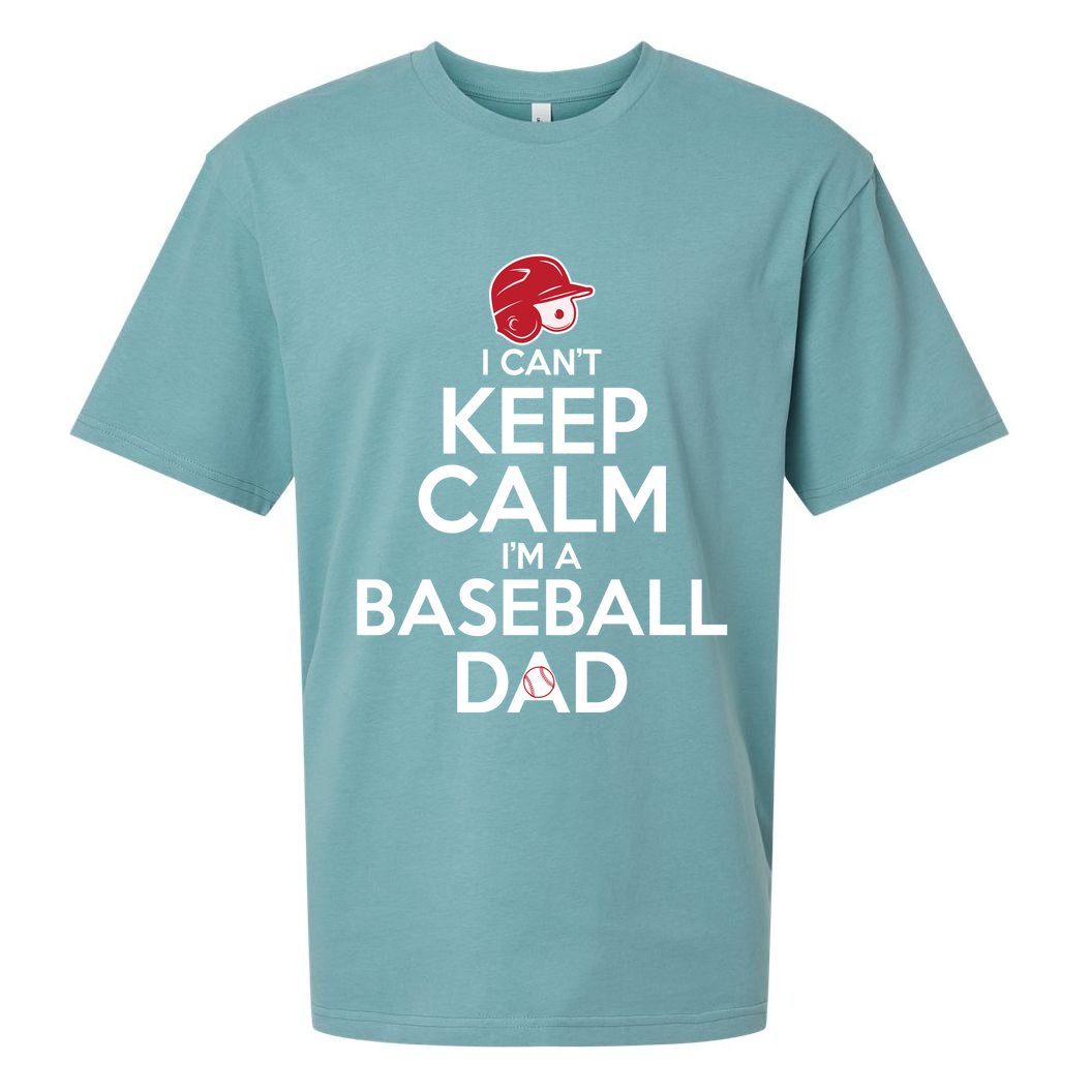 I Can't Keep Calm I'm A Baseball Dad Sueded Cloud Jersey T-Shirt