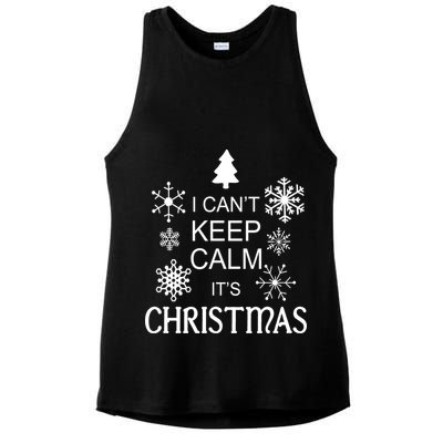I Can't Keep Calm It's Christmas Ladies PosiCharge Tri-Blend Wicking Tank