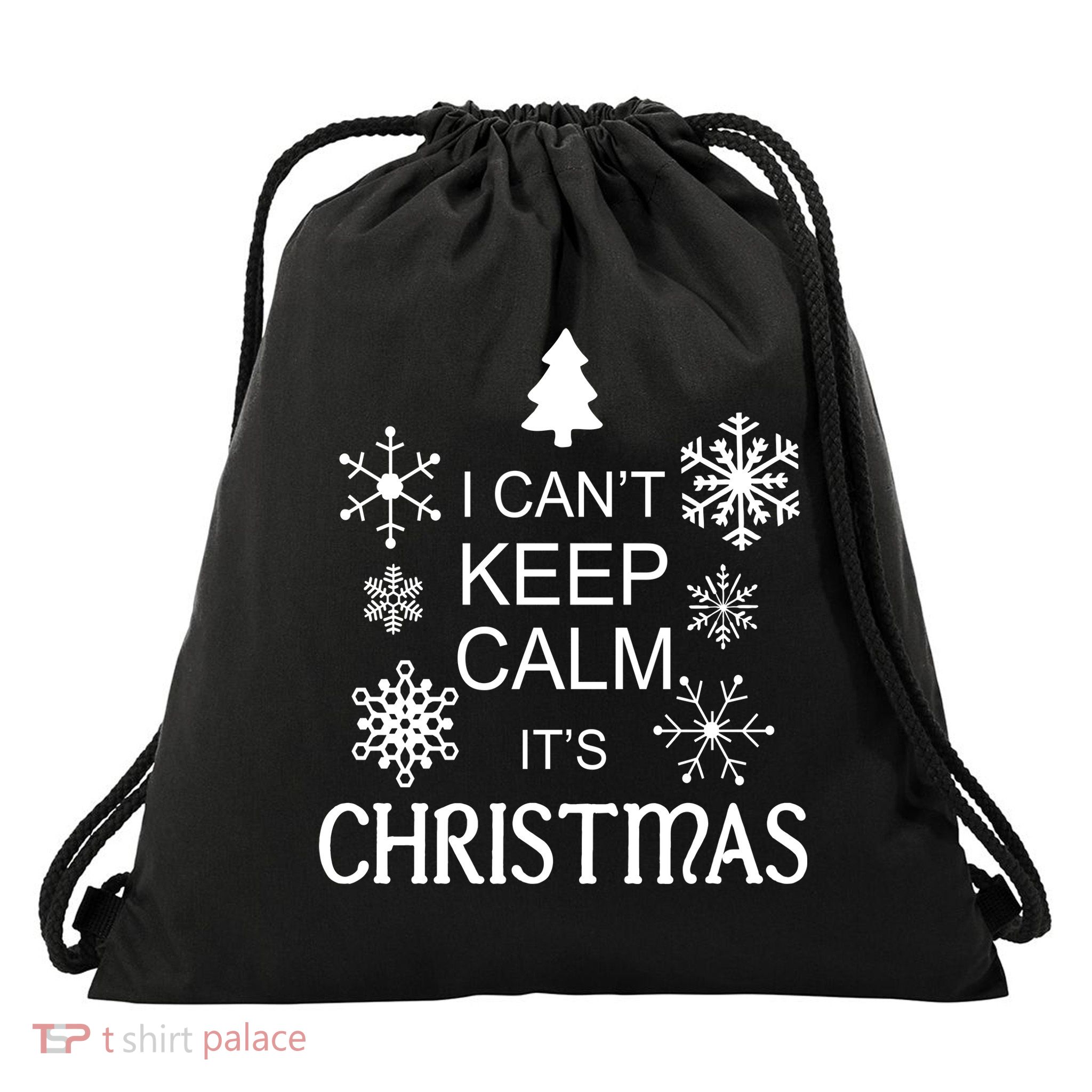 I Can't Keep Calm It's Christmas Drawstring Bag