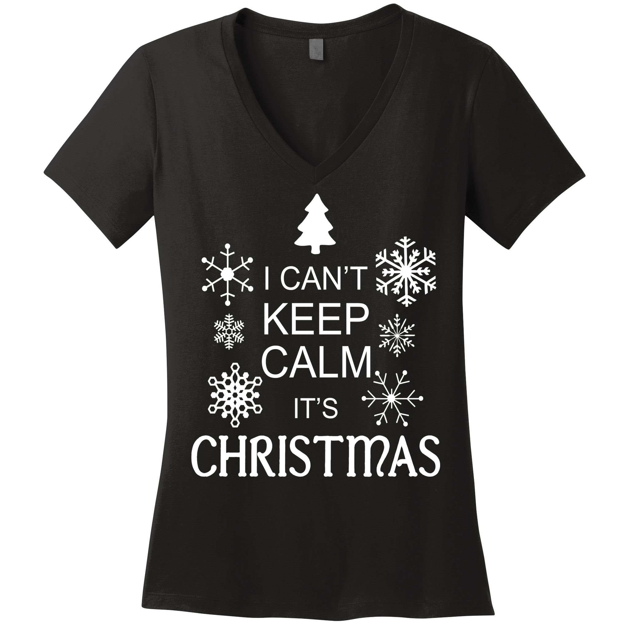 I Can't Keep Calm It's Christmas Women's V-Neck T-Shirt
