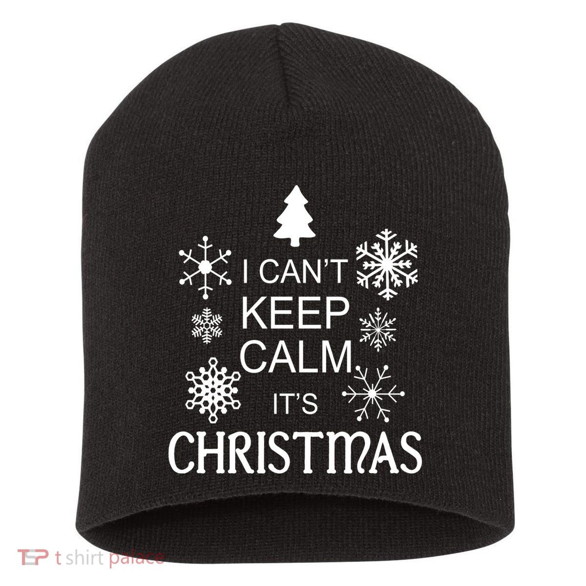 I Can't Keep Calm It's Christmas Short Acrylic Beanie
