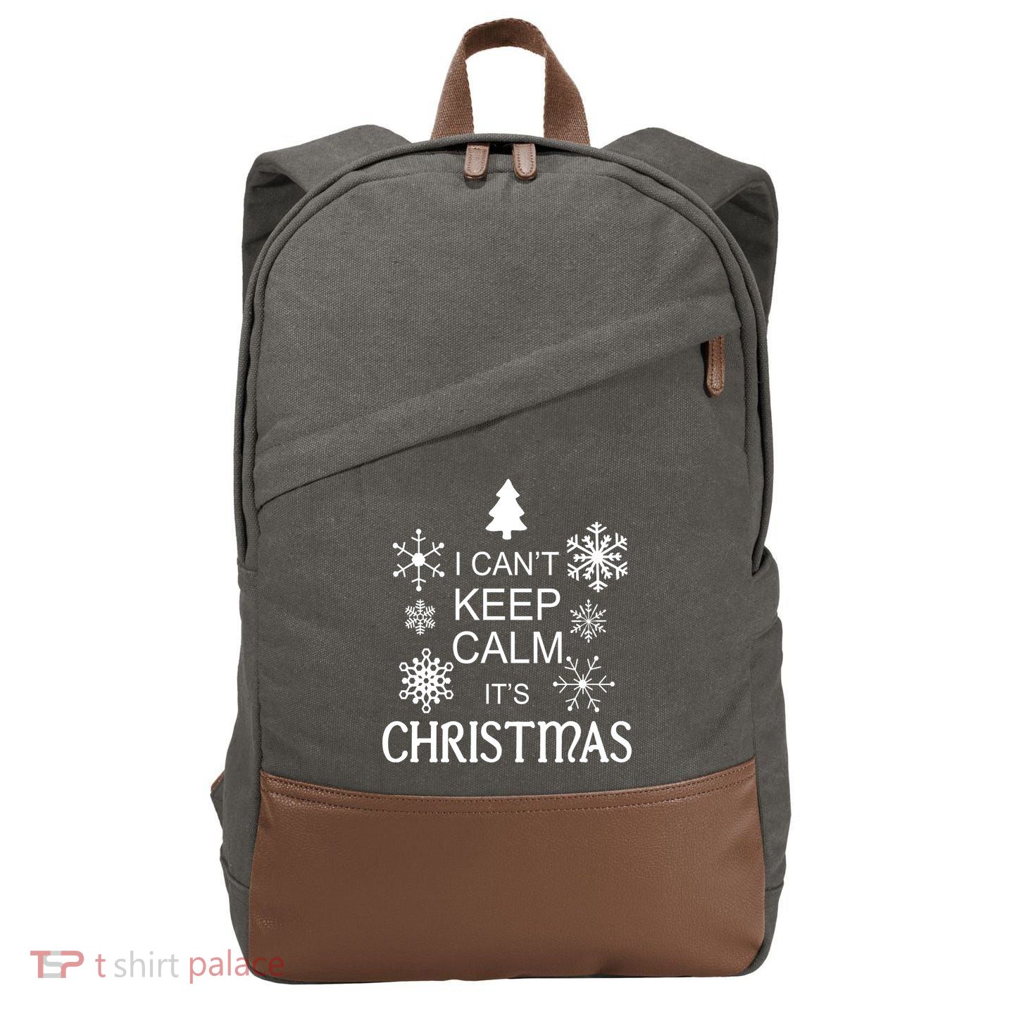 I Can't Keep Calm It's Christmas Cotton Canvas Backpack