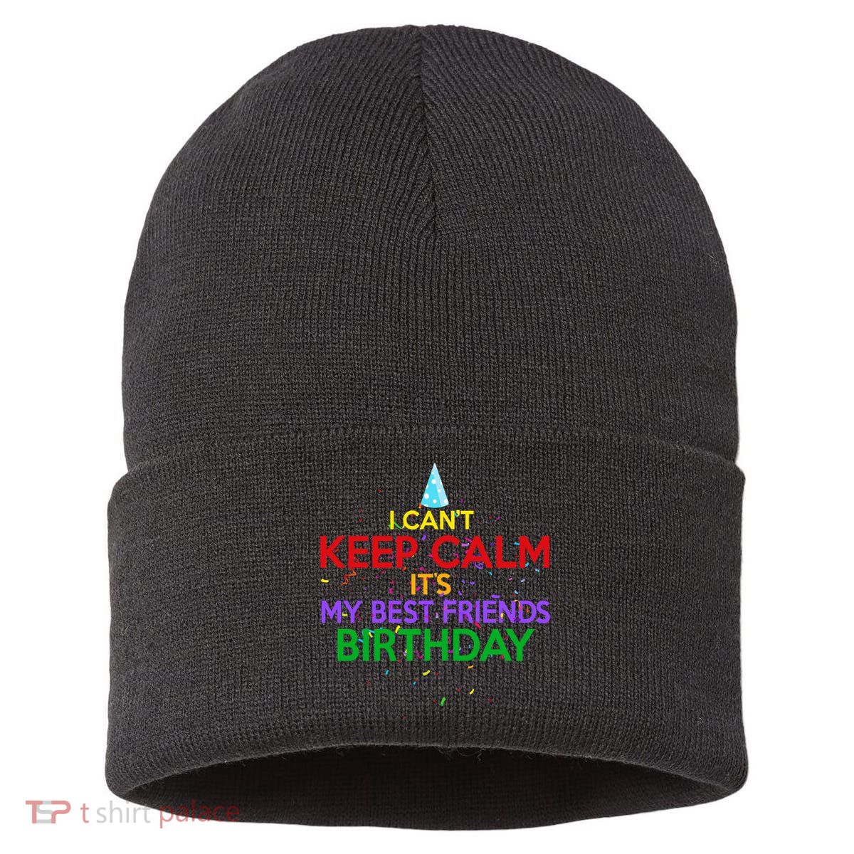 I Can't Keep Calm It's My Best Friends Birthday Sustainable Knit Beanie