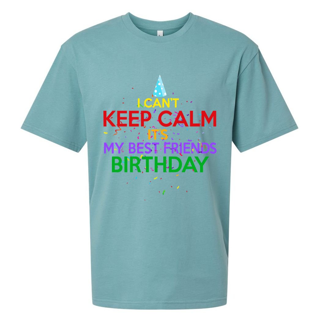 I Can't Keep Calm It's My Best Friends Birthday Sueded Cloud Jersey T-Shirt