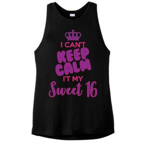 I Can't Keep Calm It's MY Sweet  16 Ladies PosiCharge Tri-Blend Wicking Tank