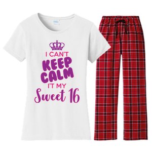 I Can't Keep Calm It's MY Sweet  16 Women's Flannel Pajama Set