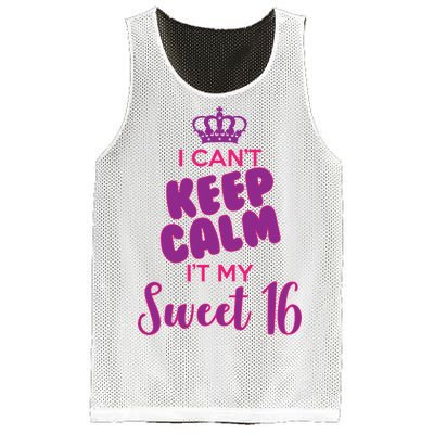 I Can't Keep Calm It's MY Sweet  16 Mesh Reversible Basketball Jersey Tank