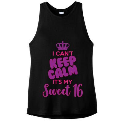 I Can't Keep Calm It's My Sweet 16 Ladies PosiCharge Tri-Blend Wicking Tank