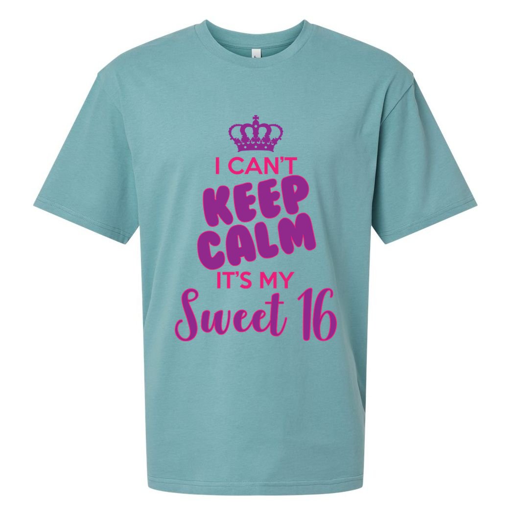 I Can't Keep Calm It's My Sweet 16 Sueded Cloud Jersey T-Shirt
