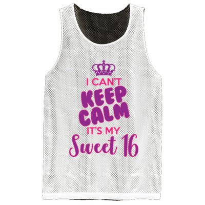 I Can't Keep Calm It's My Sweet 16 Mesh Reversible Basketball Jersey Tank
