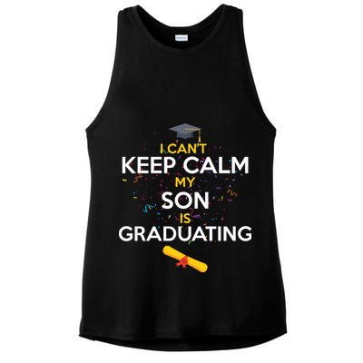 I Can't Keep Calm My Son is Graduating Ladies PosiCharge Tri-Blend Wicking Tank