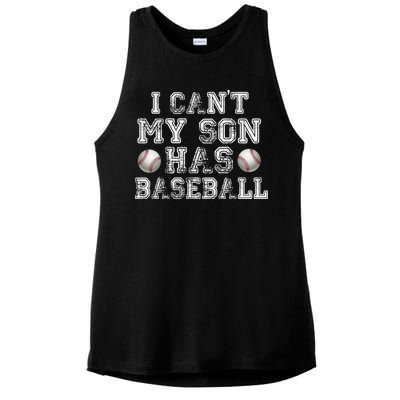 I Can't My Son Has Baseball Ladies PosiCharge Tri-Blend Wicking Tank