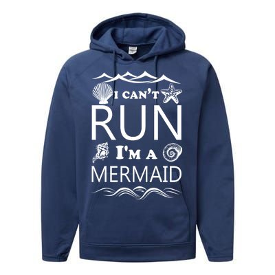 I Can't Run I'm A Mermaid Performance Fleece Hoodie