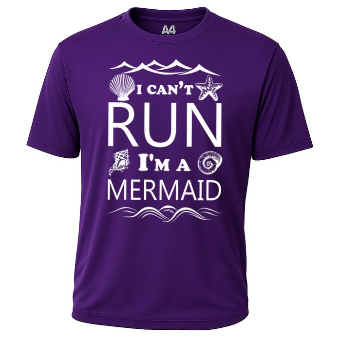 I Can't Run I'm A Mermaid Cooling Performance Crew T-Shirt