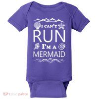I Can't Run I'm A Mermaid Baby Bodysuit