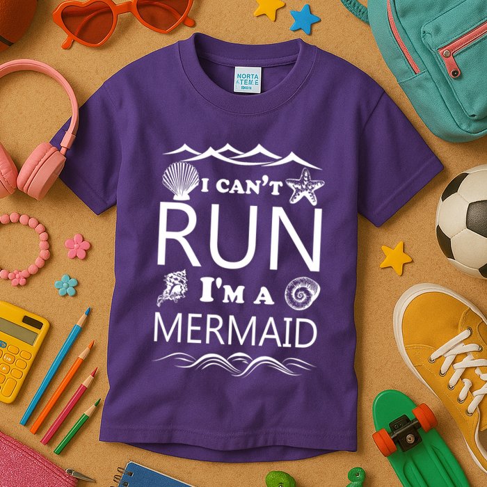 I Can't Run I'm A Mermaid Kids T-Shirt
