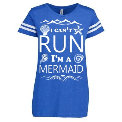 I Can't Run I'm A Mermaid Enza Ladies Jersey Football T-Shirt