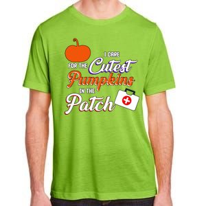 I Care For the Cutest Pumpkins In The Patch Halloween Nurse Adult ChromaSoft Performance T-Shirt