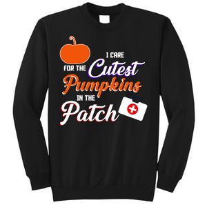 I Care For the Cutest Pumpkins In The Patch Halloween Nurse Sweatshirt