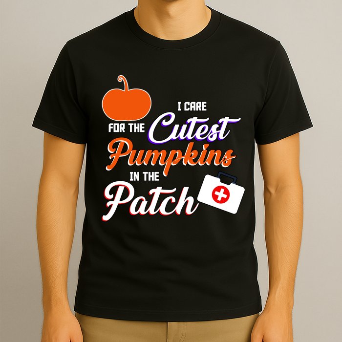 I Care For the Cutest Pumpkins In The Patch Halloween Nurse T-Shirt
